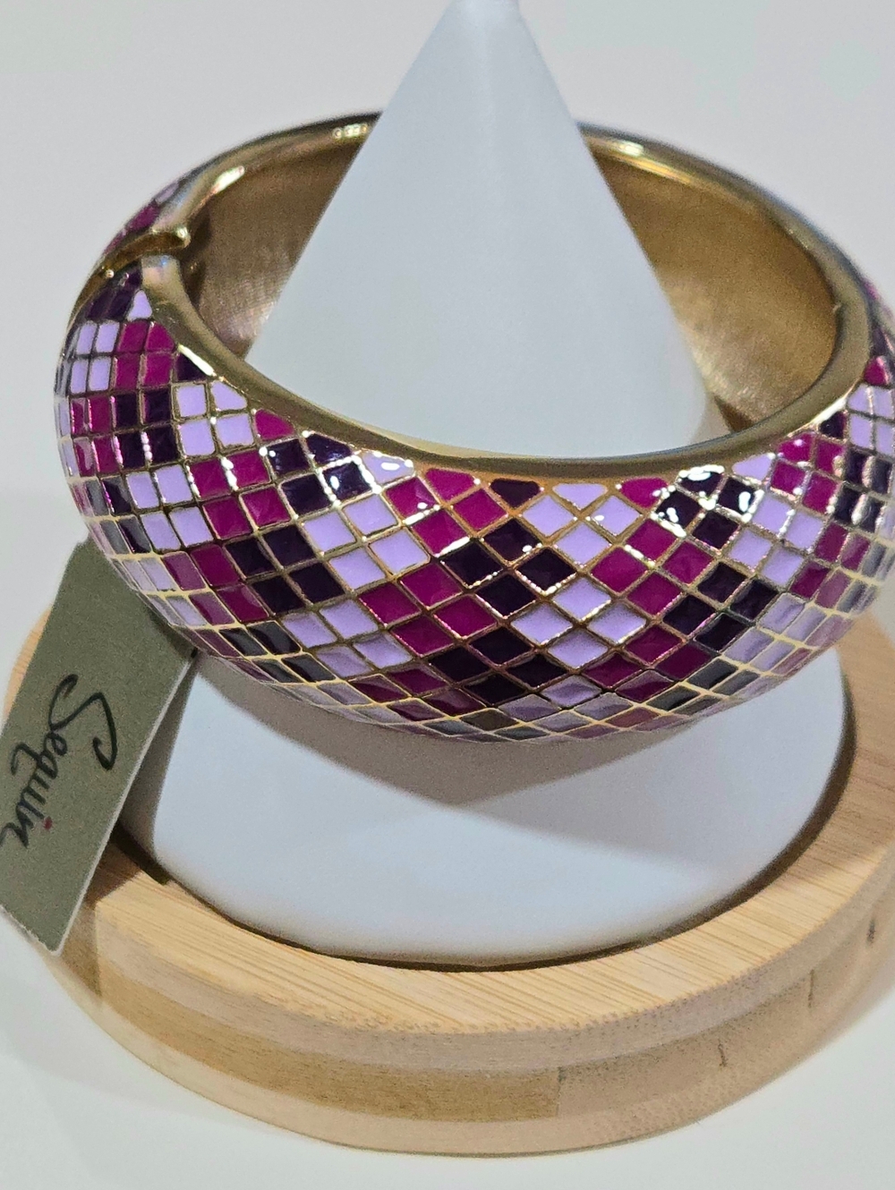 Nordstrom Sequin NYC Harlequin Hinged Bangle Bracelet Purple, Plum, Pink NWT